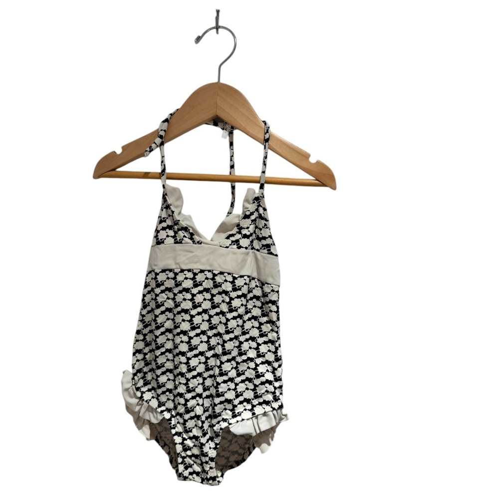 EBERJEY Kids Black and White Floral One Piece Swimsuit - size 4 (fits small)